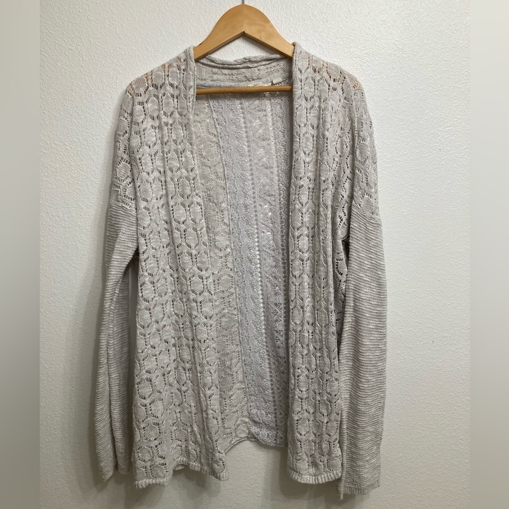 3/$20 H&M L.O.G.G. Women’s Crochet Knitted Bohemian Cardigan Sweater, Gray Small